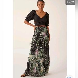 Anthropologie Sabina Printed Maxi Skirt Size L